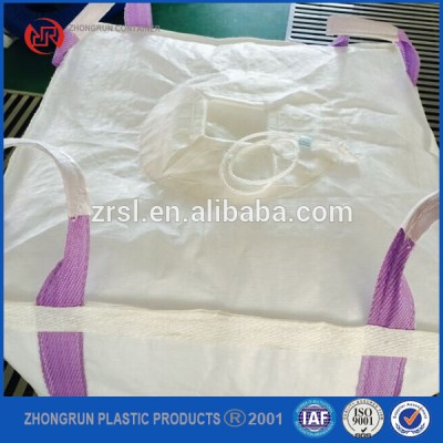 jumbo bag for PET resin 1000kg,big bag for resin with discharge spout bottom